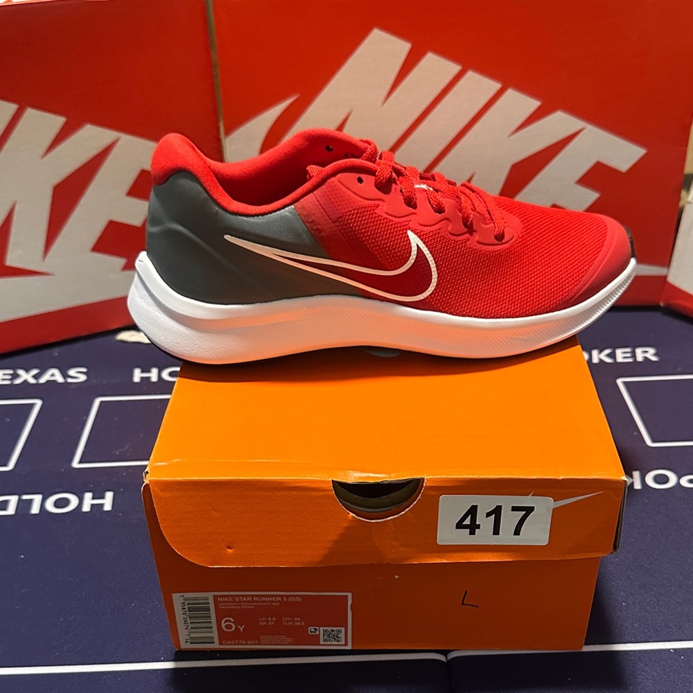 Nike Kids Red and Gray Sneakers